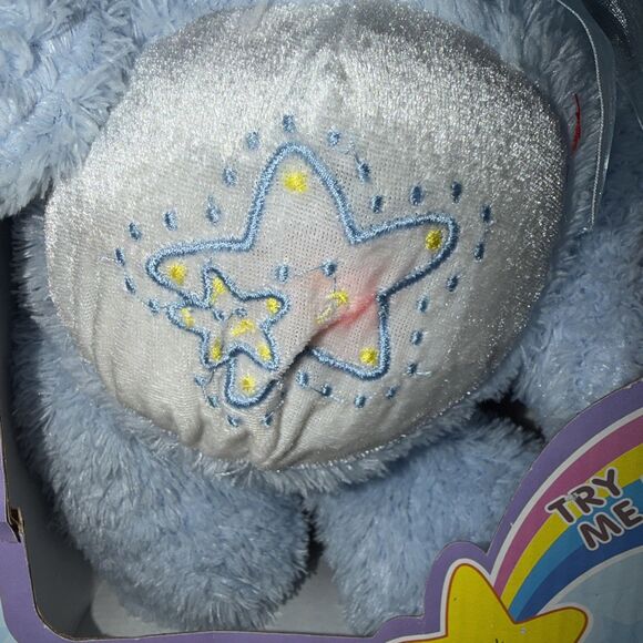 Vintage HUGFUN Blue Rattle Teddy Bear Plush 13” Stuffed Animal - Care Bear Style - Picture 2 of 5
